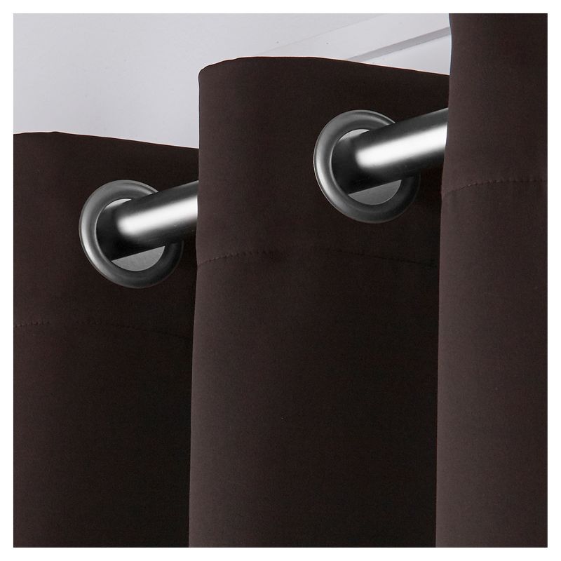 Set of 2 Sateen Twill Weave Insulated Blackout Grommet Top Window Curtain Panels - Exclusive Home, 3 of 13