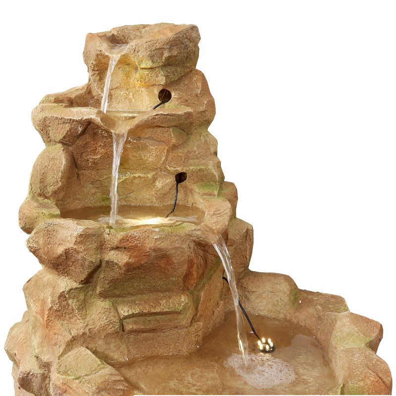 Sunnydaze 41"H Electric Fiberglass Stone Springs Outdoor Water Fountain with LED Lights, 6 of 12