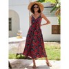 Dresses for Women Vintage Floral Print Closed Waist Mid Length Sundress - 4 of 4