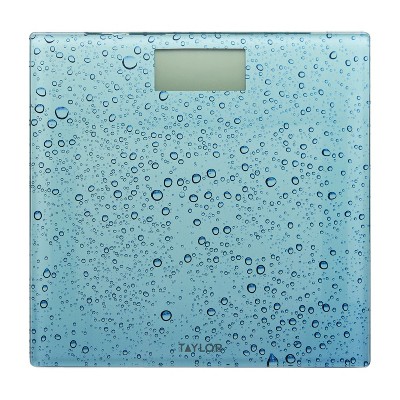 Blue Water Drop Glass Digital Bathroom Scale