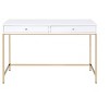 APRILSOUL White Gold-Leg High-Gloss Vanity Desk, 2-Drawer Modern Glam with Crystal Knobs - 4 of 4