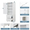 Whisen Tall Bathroom Storage Cabinet, Freestanding Storage Cabinet with Two Drawers and Adjustable Shelf - 4 of 4