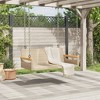 vidaXL Swing Bench Beige 42.9"x24.4"x15.7" Poly Rattan - 4 of 4