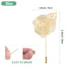 Unique Bargains Wedding Groom Suit Ribbon Rose Flower Lapel Pin with Gold Leaf 1 Pc - 3 of 4