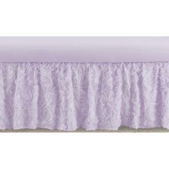 Sweet Jojo Designs Girl Baby Crib Bed Skirt Rose Collection Solid Purple