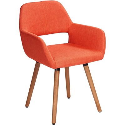 55 Downing Street Nelson Orange Fabric Mid-Century Modern Dining Chair