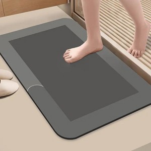 Attop Super Absorbent Diatomaceous Earth Bath Mat – Quick-Drying, Non-Slip, Multi-Scene Floor Mat for Bathroom, Kitchen, Pet Feeding & Home Decor - 1 of 4