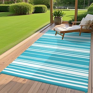 Waterproof Outdoor Rug, Reversible Plastic Straw Mat for Patio, Camping, Beach, Deck, Backyard & Balcony - 1 of 4