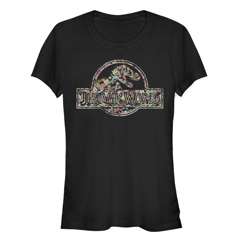 Juniors Womens Jurassic World Tropical Flower Logo T-Shirt - image 1 of 3