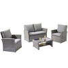 Sonkuki 4-Piece Patio Conversation Set with Coffee Table, - 2 of 4