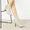 Allegra K Women's Plaid Pointed Toe Chunky Heels Ankle Boots - 2 of 4
