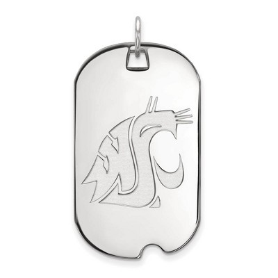 Black Bow Jewelry 10k White Gold Washington State Cougars NCAA Large Pendant