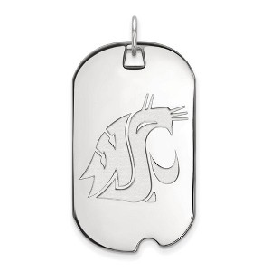 Black Bow Jewelry 10k White Gold Washington State Cougars NCAA Large Pendant - 1 of 3