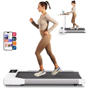 Superun Mini Treadmills 80cm Run belt easy storage for home and office. - 1 of 4