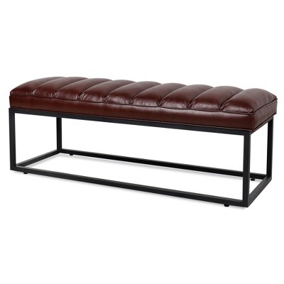 NicBex Modern 53.5" Bedroom Bench Velvet Accent Stool with Metal Base for Entryway and Living Room