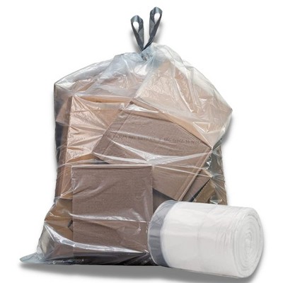 Plasticplace 13 Gallon Clear Extra Tall Drawstring Trash Bags