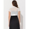INSPIRE CHIC Women's Cap Sleeve Business Open Front Sheer Mesh Crop Bolero Shrug - 4 of 4