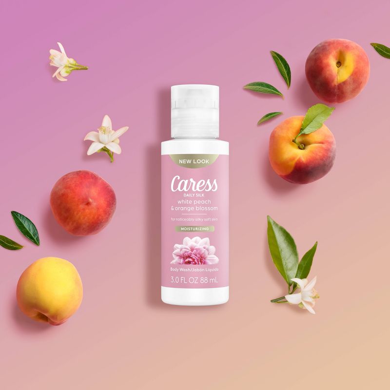 Caress Daily Silk White Peach &#38; Orange Blossom Scent Body Wash Soap - Trial Size - 3 fl oz, 4 of 7