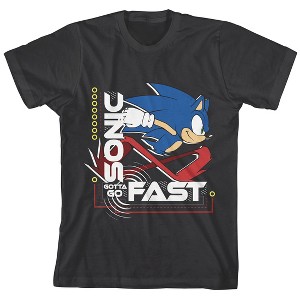 Sonic The Hedgehog Modern Boys Black Crew Neck Short Sleeve T-shirt - 1 of 3