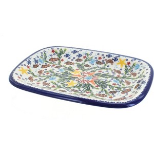 Blue Rose Polish Pottery 120 Vena Medium Rectangular Serving Platter - 1 of 1