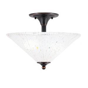 Toltec Lighting Any 2 - Light Flush Mount in  Black Copper with 16" Frosted Crystal Shade - 1 of 1