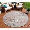 Salmon And Gray Abstract Washable Indoor Outdoor Area Rug - 2 of 4