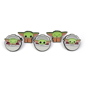 SalesOne LLC Star Wars: The Mandalorian, The Child 5-Piece Enamel Pin Set | Baby Yoda Pins - 1 of 4