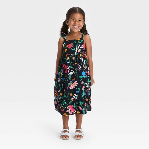 toddler black floral dress