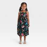 Toddler Girls' Floral Crepe Dress - Cat & Jack™ Black