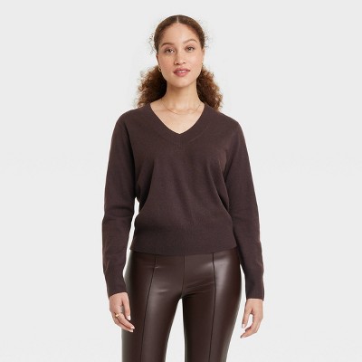 Lucky Brand Women's Light Brown V-Neck Oversized Pullover Sweater Size M  Tan Size M - $28 - From Jessica