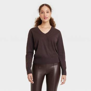 Women's Fine Gauge V-Neck Sweater - A New Day™