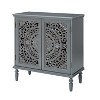 Ismenides 32" Tall 2-Door Openwork Carving Accent Storage Cabinet with Floral Design | Karat Home - 2 of 4