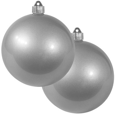 Christmas by Krebs 2ct Candy Silver Shatterproof Christmas Ball Ornaments 6" (150mm)