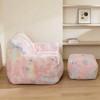 Hooseng Bean Bag Chair, Memory Foam Stuffed Lazy Sofa with Back and Footstool, Cozy Lounge Chair and Footrest Sets for Bedroom, Living Room - 3 of 4