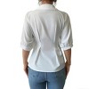 Womens V Neck Button Down Short Sleeve Collared Casual Shirt - 4 of 4