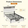 Kumasinova Farmhouse Bed Frame with Storage Headboard,LED Lights and Charging Station,Platform Bed with Steel Slats,1200lbs Max - 3 of 4
