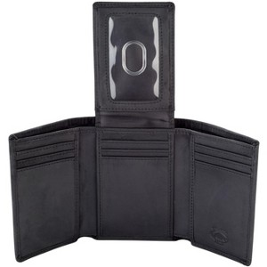 Trifold Leather Wallet for Men with ID Holder and RFID Blocking (Black) - 1 of 4