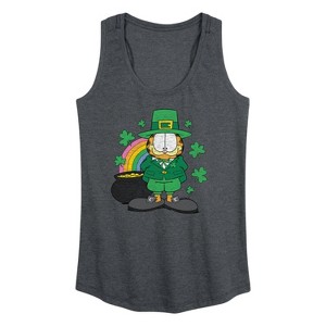 Women's - Garfield - Rainbow Shamrocks Graphic Racerback Tank - 1 of 4