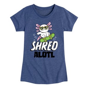 Girls' - Instant Message - Shred Alotl Fitted Short Sleeve Graphic T-Shirt - 1 of 4