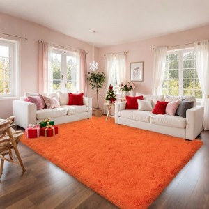 Blush Pink Shag Rug, Ultra Soft 1.7" Thick, Non-Slip, 100% Polyester, Modern Decor for Bedroom - 1 of 4