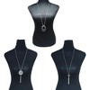 3PCS Long Pendant Necklaces for Women Knot Disk Circle Tassel Statement Sweater Necklace Set - 2 of 4