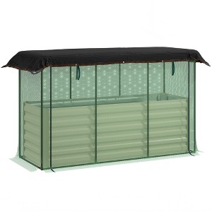 Aghana Digitals Green Galvanized Steel Raised Garden Bed with Crop Cage, Shade Cloth & Zippered - 1 of 4