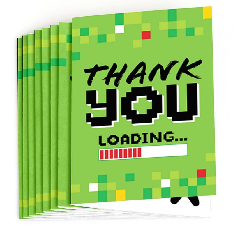 Big Dot of Happiness Game Zone - Pixel Video Game Party or Birthday Party Thank You Cards (8 count), 2 of 7