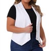 Agnes Orinda Women's Plus Size Sleeveless Lapel Casual Buttons Pockets Denim Vests - 2 of 4