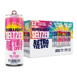 Bud Light Hard Seltzer & Lemonade Retro Tie Die Variety Pack - 12pk/12 fl oz Slim Cans - 1 of 4