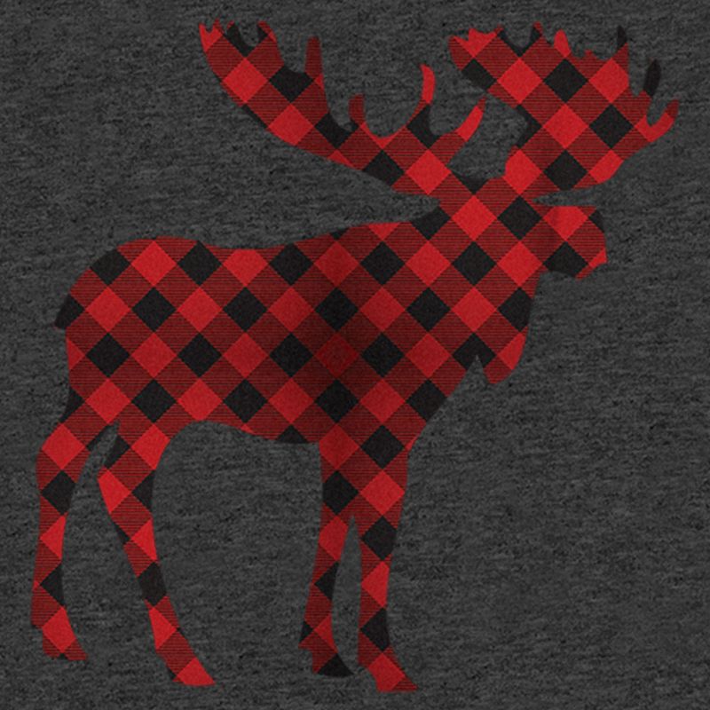 Boy's Lost Gods Christmas Plaid Moose T-Shirt, 2 of 6