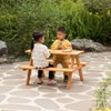 Gardenised Wooden Kids Outdoor Picnic Table for Garden and Backyard, Stained - 3 of 4