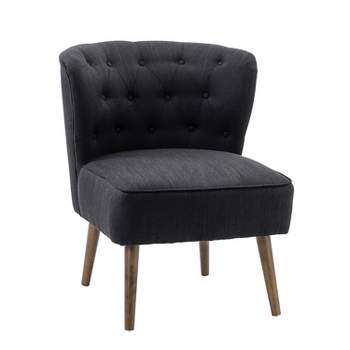 Caporaso Traditional Side Chair with Wingback of button-tufted design| Karat Home