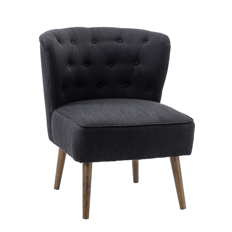 Caporaso Traditional Side Chair with Wingback of button-tufted design| Karat Home, 1 of 10