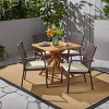 Christopher Knight Home Didicas Outdoor Acacia Wood and Wicker 5 Piece Dining Set with Cushion, Teak/Multibrown - 2 of 4